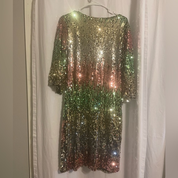 Multi color sequin Cardigan. Size Large. Would look good on a size M as well. - Picture 2 of 7